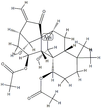 (14R,20S)-1β,11β-Diacetoxy-7α,20-epoxy-14,20-dihydroxykaur-16-en-15-one,59859-96-0,结构式