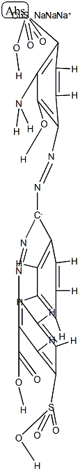 trisodium [2-[[alpha-[(3-amino-2-hydroxy-4-sulphophenyl)azo]benzyl]azo]-5-sulphobenzoato(5-)]cuprate(3-) Structure