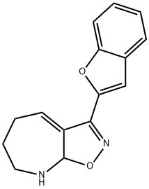 5H-Isoxazolo[5,4-b]azepine,3-(2-benzofuranyl)-6,7,8,8a-tetrahydro-(9CI) 化学構造式