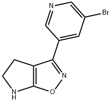4H-Pyrrolo[3,2-d]isoxazole,3-(5-bromo-3-pyridinyl)-5,6-dihydro-(9CI) 化学構造式