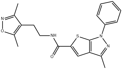 1H-Thieno[2,3-c]pyrazole-5-carboxamide,N-[2-(3,5-dimethyl-4-isoxazolyl)ethyl]-3-methyl-1-phenyl-(9CI),603093-56-7,结构式