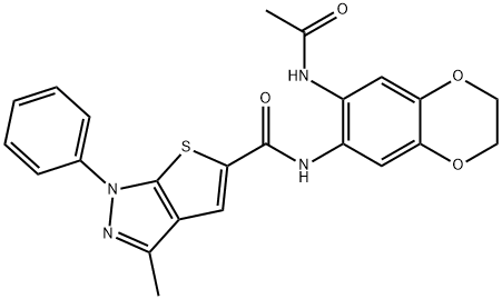 1H-Thieno[2,3-c]pyrazole-5-carboxamide,N-[7-(acetylamino)-2,3-dihydro-1,4-benzodioxin-6-yl]-3-methyl-1-phenyl-(9CI),603093-57-8,结构式