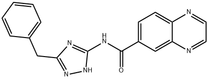 6-Quinoxalinecarboxamide,N-[3-(phenylmethyl)-1H-1,2,4-triazol-5-yl]-(9CI) Structure