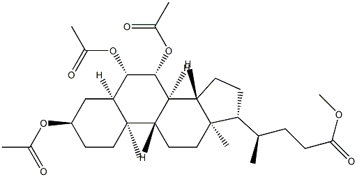 3α,6β,7β-Tris(acetyloxy)-5β-cholan-24-oic acid methyl ester,60354-38-3,结构式