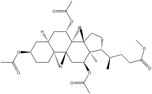 3α,7β,12α-Triacetoxy-5β-cholan-24-oic acid methyl ester 结构式