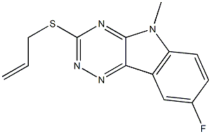 5H-1,2,4-Triazino[5,6-b]indole,8-fluoro-5-methyl-3-(2-propenylthio)-(9CI),603948-10-3,结构式