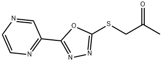 2-Propanone,1-[(5-pyrazinyl-1,3,4-oxadiazol-2-yl)thio]-(9CI),604740-36-5,结构式