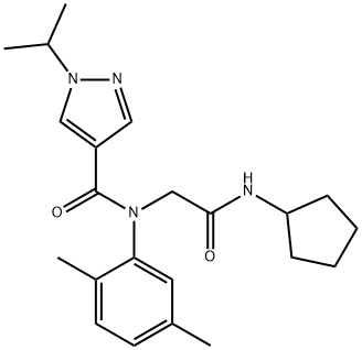 604754-62-3 1H-Pyrazole-4-carboxamide,N-[2-(cyclopentylamino)-2-oxoethyl]-N-(2,5-dimethylphenyl)-1-(1-methylethyl)-(9CI)