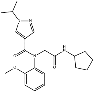 1H-Pyrazole-4-carboxamide,N-[2-(cyclopentylamino)-2-oxoethyl]-N-(2-methoxyphenyl)-1-(1-methylethyl)-(9CI) 结构式