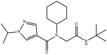 1H-Pyrazole-4-carboxamide,N-cyclohexyl-N-[2-[(1,1-dimethylethyl)amino]-2-oxoethyl]-1-(1-methylethyl)-(9CI),604754-66-7,结构式