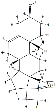 (17R)-3β-Hydroxyspiro[androst-5-ene-17,1'-cyclobutan]-2'-one Struktur