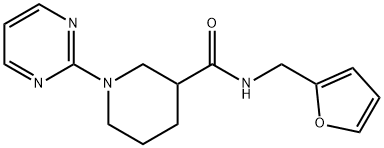 3-Piperidinecarboxamide,N-(2-furanylmethyl)-1-(2-pyrimidinyl)-(9CI) Struktur