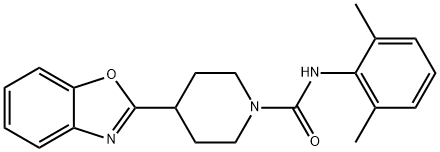 1-Piperidinecarboxamide,4-(2-benzoxazolyl)-N-(2,6-dimethylphenyl)-(9CI) 化学構造式