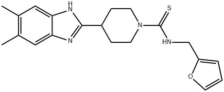 1-Piperidinecarbothioamide,4-(5,6-dimethyl-1H-benzimidazol-2-yl)-N-(2-furanylmethyl)-(9CI),605629-32-1,结构式