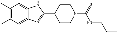 1-Piperidinecarbothioamide,4-(5,6-dimethyl-1H-benzimidazol-2-yl)-N-propyl-(9CI),605629-36-5,结构式