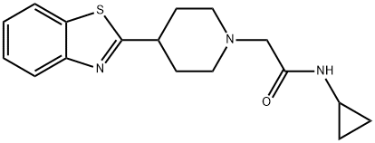 1-Piperidineacetamide,4-(2-benzothiazolyl)-N-cyclopropyl-(9CI),605629-45-6,结构式