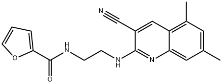 2-Furancarboxamide,N-[2-[(3-cyano-5,7-dimethyl-2-quinolinyl)amino]ethyl]-(9CI) Structure