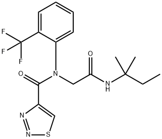 1,2,3-Thiadiazole-4-carboxamide,N-[2-[(1,1-dimethylpropyl)amino]-2-oxoethyl]-N-[2-(trifluoromethyl)phenyl]-(9CI) Struktur