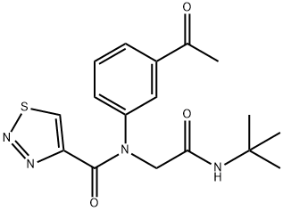 1,2,3-Thiadiazole-4-carboxamide,N-(3-acetylphenyl)-N-[2-[(1,1-dimethylethyl)amino]-2-oxoethyl]-(9CI) 化学構造式