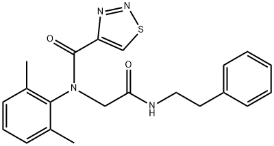 1,2,3-Thiadiazole-4-carboxamide,N-(2,6-dimethylphenyl)-N-[2-oxo-2-[(2-phenylethyl)amino]ethyl]-(9CI) 化学構造式