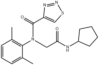 1,2,3-Thiadiazole-4-carboxamide,N-[2-(cyclopentylamino)-2-oxoethyl]-N-(2,6-dimethylphenyl)-(9CI) Structure