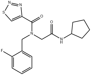 1,2,3-Thiadiazole-4-carboxamide,N-[2-(cyclopentylamino)-2-oxoethyl]-N-[(2-fluorophenyl)methyl]-(9CI) Struktur