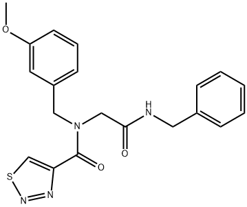 1,2,3-Thiadiazole-4-carboxamide,N-[(3-methoxyphenyl)methyl]-N-[2-oxo-2-[(phenylmethyl)amino]ethyl]-(9CI) Structure