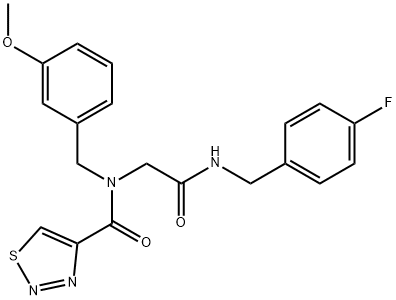 1,2,3-Thiadiazole-4-carboxamide,N-[2-[[(4-fluorophenyl)methyl]amino]-2-oxoethyl]-N-[(3-methoxyphenyl)methyl]-(9CI),605638-63-9,结构式