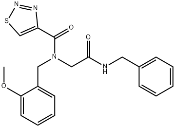 1,2,3-Thiadiazole-4-carboxamide,N-[(2-methoxyphenyl)methyl]-N-[2-oxo-2-[(phenylmethyl)amino]ethyl]-(9CI) 化学構造式