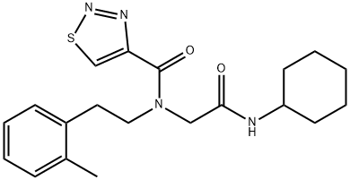 1,2,3-Thiadiazole-4-carboxamide,N-[2-(cyclohexylamino)-2-oxoethyl]-N-[2-(2-methylphenyl)ethyl]-(9CI) Structure