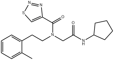 1,2,3-Thiadiazole-4-carboxamide,N-[2-(cyclopentylamino)-2-oxoethyl]-N-[2-(2-methylphenyl)ethyl]-(9CI) 结构式