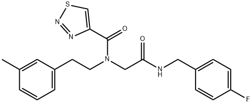 1,2,3-Thiadiazole-4-carboxamide,N-[2-[[(4-fluorophenyl)methyl]amino]-2-oxoethyl]-N-[2-(3-methylphenyl)ethyl]-(9CI) Struktur