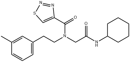 1,2,3-Thiadiazole-4-carboxamide,N-[2-(cyclohexylamino)-2-oxoethyl]-N-[2-(3-methylphenyl)ethyl]-(9CI),605638-83-3,结构式