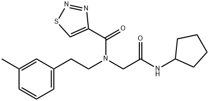 1,2,3-Thiadiazole-4-carboxamide,N-[2-(cyclopentylamino)-2-oxoethyl]-N-[2-(3-methylphenyl)ethyl]-(9CI),605638-84-4,结构式