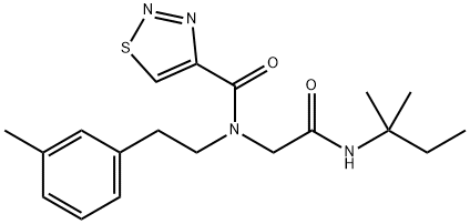 1,2,3-Thiadiazole-4-carboxamide,N-[2-[(1,1-dimethylpropyl)amino]-2-oxoethyl]-N-[2-(3-methylphenyl)ethyl]-(9CI) 结构式