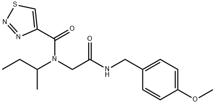 1,2,3-Thiadiazole-4-carboxamide,N-[2-[[(4-methoxyphenyl)methyl]amino]-2-oxoethyl]-N-(1-methylpropyl)-(9CI),605638-96-8,结构式