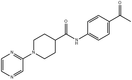 4-Piperidinecarboxamide,N-(4-acetylphenyl)-1-pyrazinyl-(9CI) Structure