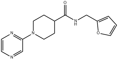 4-Piperidinecarboxamide,N-(2-furanylmethyl)-1-pyrazinyl-(9CI) 化学構造式