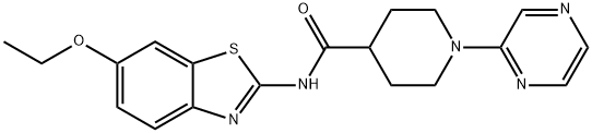 4-Piperidinecarboxamide,N-(6-ethoxy-2-benzothiazolyl)-1-pyrazinyl-(9CI),605639-47-2,结构式