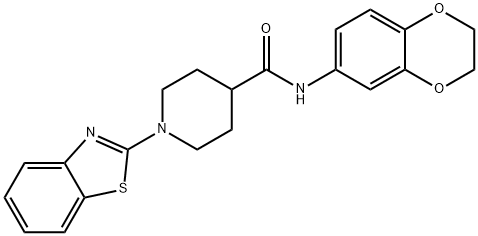 4-Piperidinecarboxamide,1-(2-benzothiazolyl)-N-(2,3-dihydro-1,4-benzodioxin-6-yl)-(9CI) Structure
