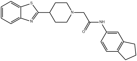 1-Piperidineacetamide,4-(2-benzothiazolyl)-N-(2,3-dihydro-1H-inden-5-yl)-(9CI) Structure