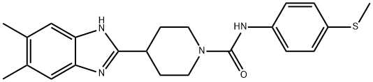 1-Piperidinecarboxamide,4-(5,6-dimethyl-1H-benzimidazol-2-yl)-N-[4-(methylthio)phenyl]-(9CI) Struktur