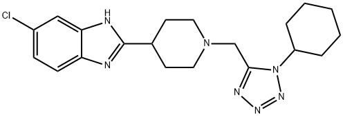 1H-Benzimidazole,5-chloro-2-[1-[(1-cyclohexyl-1H-tetrazol-5-yl)methyl]-4-piperidinyl]-(9CI),606082-46-6,结构式