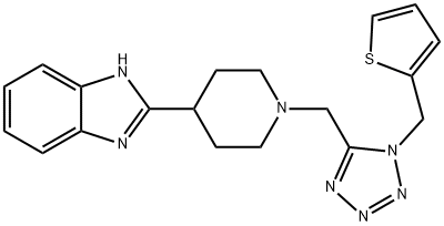 1H-Benzimidazole,2-[1-[[1-(2-thienylmethyl)-1H-tetrazol-5-yl]methyl]-4-piperidinyl]-(9CI) Structure