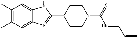 1-Piperidinecarbothioamide,4-(5,6-dimethyl-1H-benzimidazol-2-yl)-N-2-propenyl-(9CI) Structure