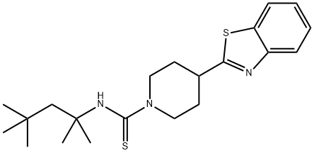 1-Piperidinecarbothioamide,4-(2-benzothiazolyl)-N-(1,1,3,3-tetramethylbutyl)-(9CI) 结构式