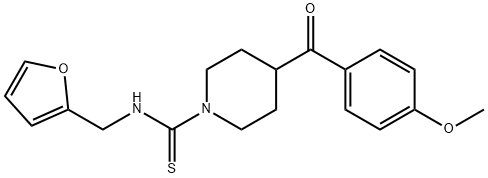1-Piperidinecarbothioamide,N-(2-furanylmethyl)-4-(4-methoxybenzoyl)-(9CI) Struktur