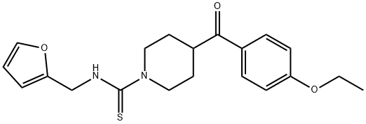 1-Piperidinecarbothioamide,4-(4-ethoxybenzoyl)-N-(2-furanylmethyl)-(9CI) 结构式