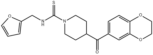 1-Piperidinecarbothioamide,4-[(2,3-dihydro-1,4-benzodioxin-6-yl)carbonyl]-N-(2-furanylmethyl)-(9CI),606086-40-2,结构式