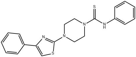 1-Piperazinecarbothioamide,N-phenyl-4-(4-phenyl-2-thiazolyl)-(9CI) 化学構造式